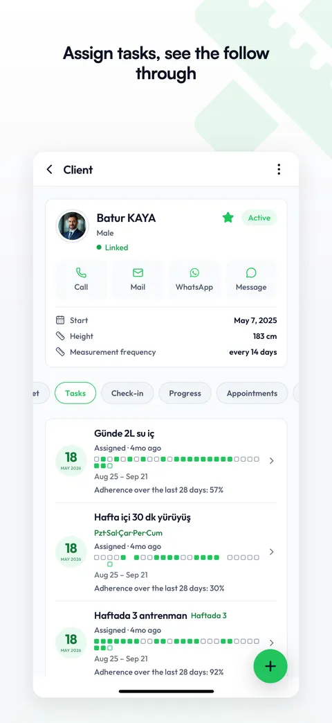 Assign tasks, see the follow through